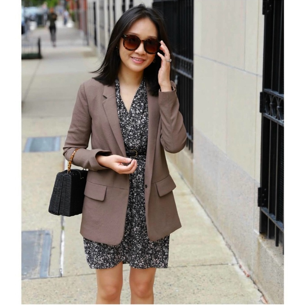 Wilfred Echelle blazer tan brown basketweave xs